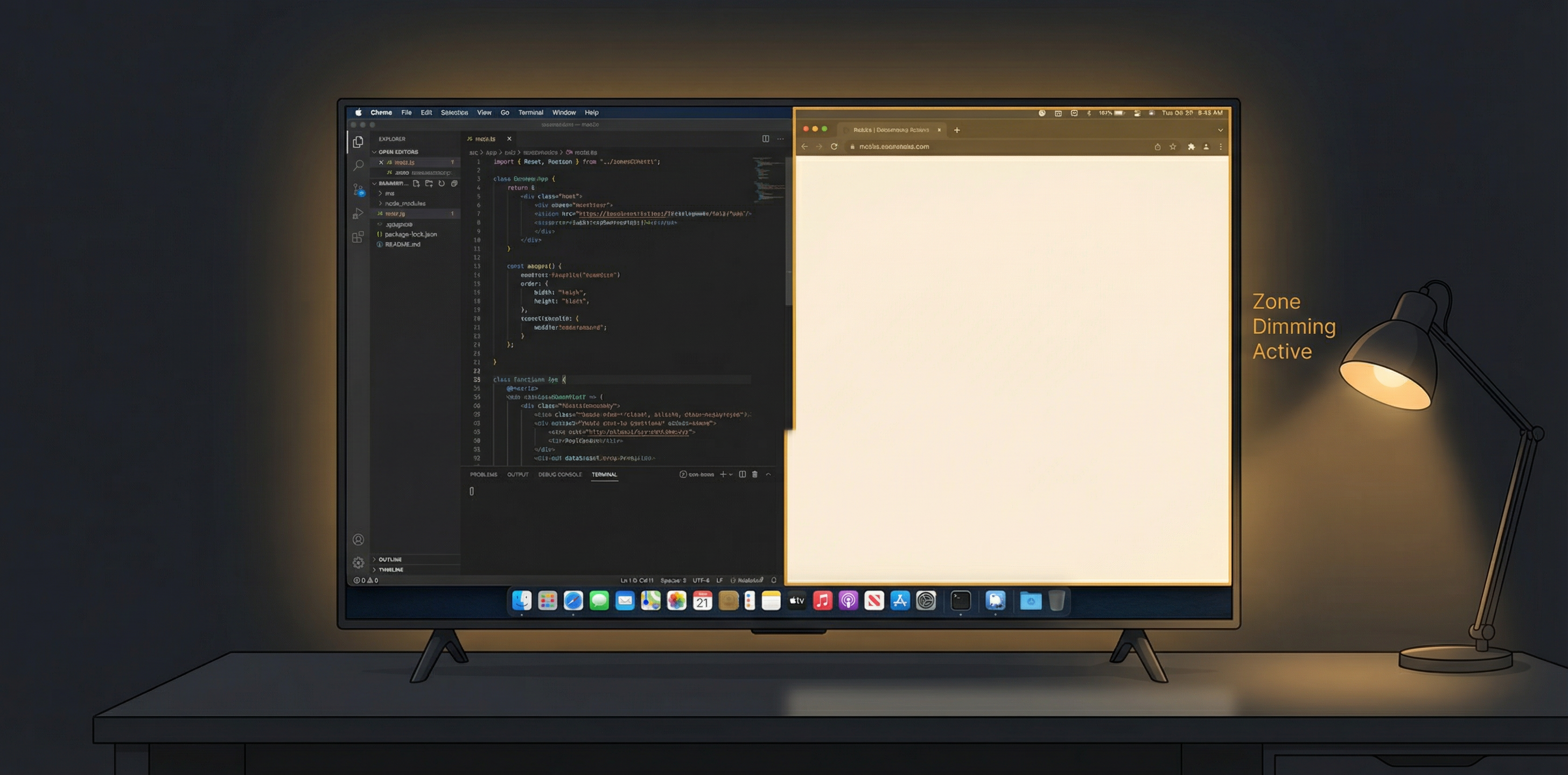 TV as monitor with zone dimming solving brightness problem